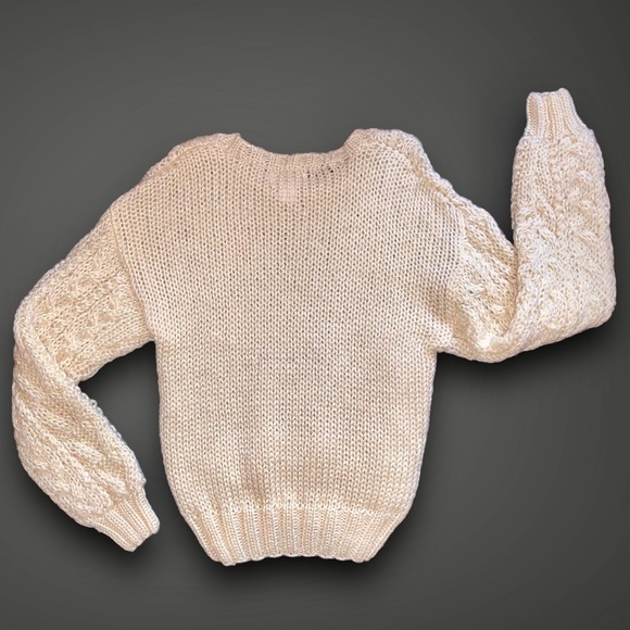 v i n t a g e :: Handmade Chunky Braided Cable Knit Aran Sweater - Picture 4 of 15